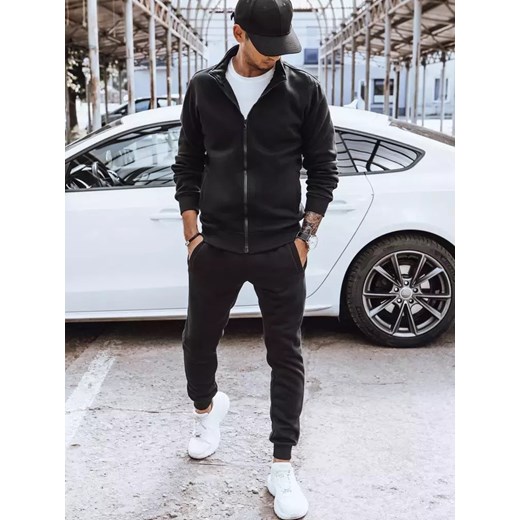 Dres męski ocieplany czarny Dstreet AX0607 ze sklepu DSTREET.PL w kategorii Dresy męskie - zdjęcie 176332888