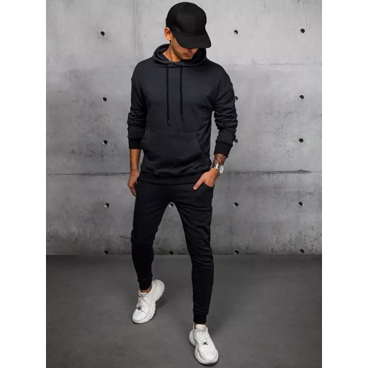 Dres męski czarny Dstreet AX0681 ze sklepu DSTREET.PL w kategorii Dresy męskie - zdjęcie 176332907