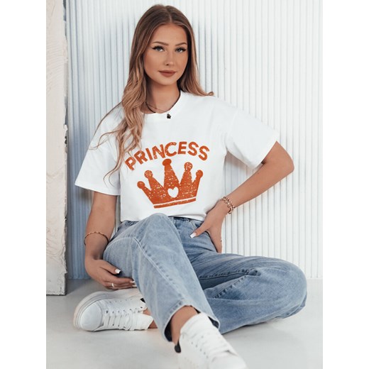 T-shirt damski PRINCY biały Dstreet RY2392 ze sklepu DSTREET.PL w kategorii Bluzki damskie - zdjęcie 176333036
