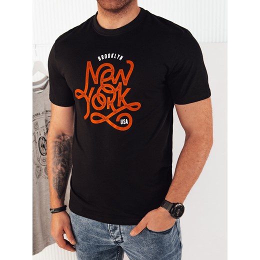 Koszulka męska z nadrukiem czarna Dstreet RX5368 ze sklepu DSTREET.PL w kategorii T-shirty męskie - zdjęcie 176333147