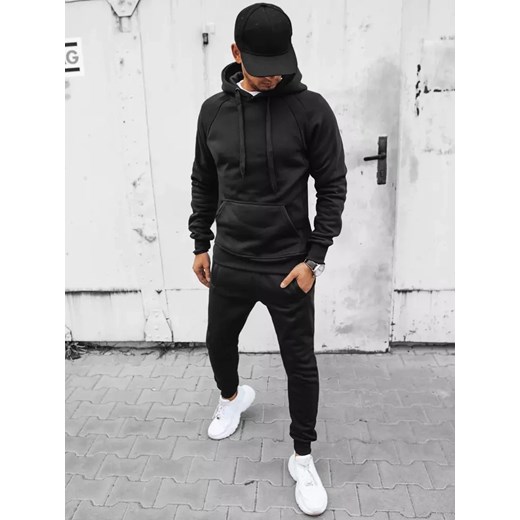 Dres męski czarny Dstreet AX0627 ze sklepu DSTREET.PL w kategorii Dresy męskie - zdjęcie 176333268