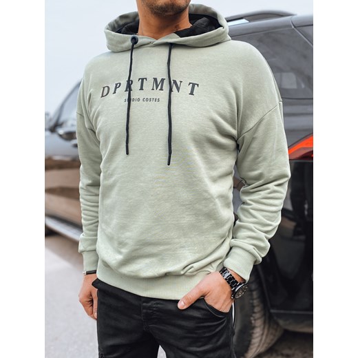 Bluza męska z nadrukiem oliwkowa Dstreet BX5678 ze sklepu DSTREET.PL w kategorii Bluzy męskie - zdjęcie 176333275