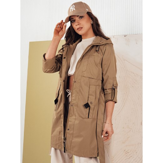 Kurtka parka damska NOLES ciemnobeżowa Dstreet TY4280 ze sklepu DSTREET.PL w kategorii Parki damskie - zdjęcie 176333386