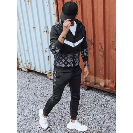 Dres męski czarny Dstreet AX0604 ze sklepu DSTREET.PL w kategorii Dresy męskie - zdjęcie 176333415
