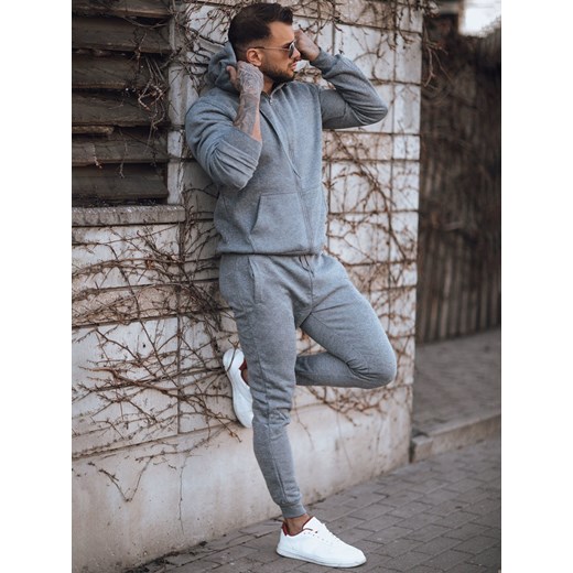 Dres męski ciemnoszary Dstreet AX0735 ze sklepu DSTREET.PL w kategorii Dresy męskie - zdjęcie 176333475