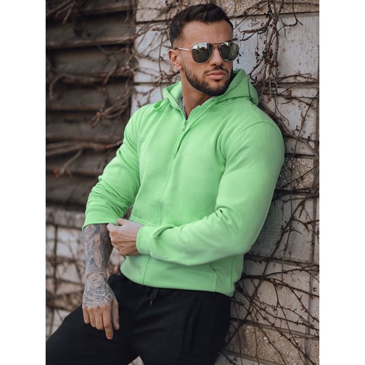Bluza męska z kapturem miętowa Dstreet BX5230z ze sklepu DSTREET.PL w kategorii Bluzy męskie - zdjęcie 176333476
