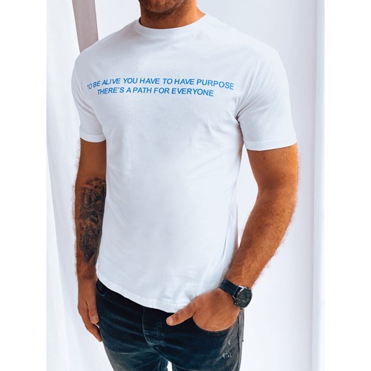 Koszulka męska z nadrukiem biała Dstreet RX5193 ze sklepu DSTREET.PL w kategorii T-shirty męskie - zdjęcie 176333637