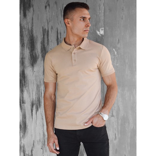 Koszulka męska polo beżowa Dstreet PX0600 ze sklepu DSTREET.PL w kategorii T-shirty męskie - zdjęcie 176333805