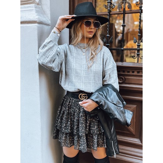 Sweter damski oversize SKYLARK szary Dstreet MY2130 ze sklepu DSTREET.PL w kategorii Swetry damskie - zdjęcie 176333939