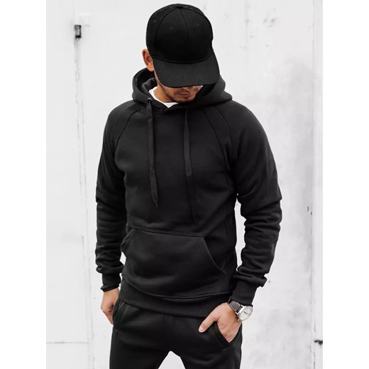 Bluza męska z kapturem czarna Dstreet BX5559 ze sklepu DSTREET.PL w kategorii Bluzy męskie - zdjęcie 176334108