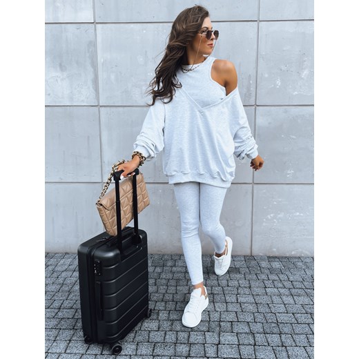 Komplet damski 3w1 ASTRAL ATTIRE jasnoszary Dstreet AY0895 ze sklepu DSTREET.PL w kategorii Komplety i garnitury damskie - zdjęcie 176334579