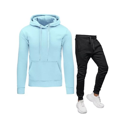Dres męski błękitno-czarny Dstreet AX0650z ze sklepu DSTREET.PL w kategorii Dresy męskie - zdjęcie 176334625