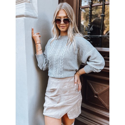 Sweter damski oversize CAMELLIA szary Dstreet MY2112 ze sklepu DSTREET.PL w kategorii Swetry damskie - zdjęcie 176334695