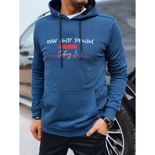 Bluza męska z nadrukiem niebieska Dstreet BX5708 ze sklepu DSTREET.PL w kategorii Bluzy męskie - zdjęcie 176334758