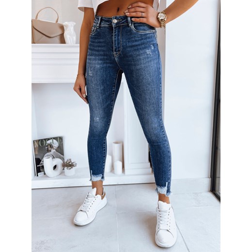 Spodnie damskie jeansowe skinny fit DURIN ciemnoniebieskie Dstreet UY1727 ze sklepu DSTREET.PL w kategorii Jeansy damskie - zdjęcie 176334795