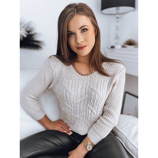Sweter damski VALENTIS beżowy Dstreet MY1815 ze sklepu DSTREET.PL w kategorii Swetry damskie - zdjęcie 176334816