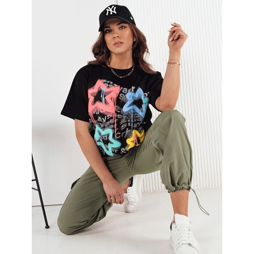 T-shirt damski STRELLO czarny Dstreet RY2401 ze sklepu DSTREET.PL w kategorii Bluzki damskie - zdjęcie 176335026