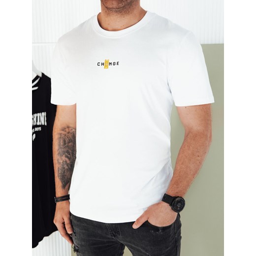 Koszulka męska z nadrukiem biała Dstreet RX5460 ze sklepu DSTREET.PL w kategorii T-shirty męskie - zdjęcie 176335107