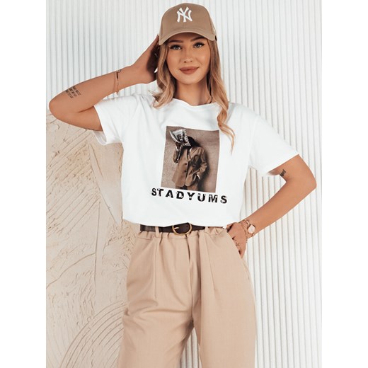 T-shirt damski CARSTI biały Dstreet RY2404 ze sklepu DSTREET.PL w kategorii Bluzki damskie - zdjęcie 176335139