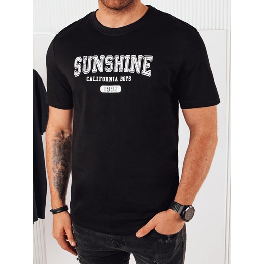Koszulka męska z nadrukiem czarna Dstreet RX5376 ze sklepu DSTREET.PL w kategorii T-shirty męskie - zdjęcie 176335196