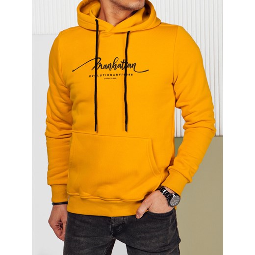 Bluza męska z kapturem żółta Dstreet BX5703 ze sklepu DSTREET.PL w kategorii Bluzy męskie - zdjęcie 176335227