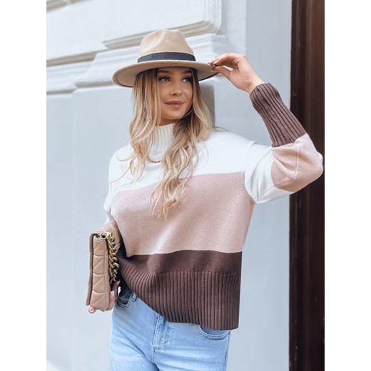 Sweter damski SERENE coffee Dstreet MY1978 ze sklepu DSTREET.PL w kategorii Swetry damskie - zdjęcie 176335249
