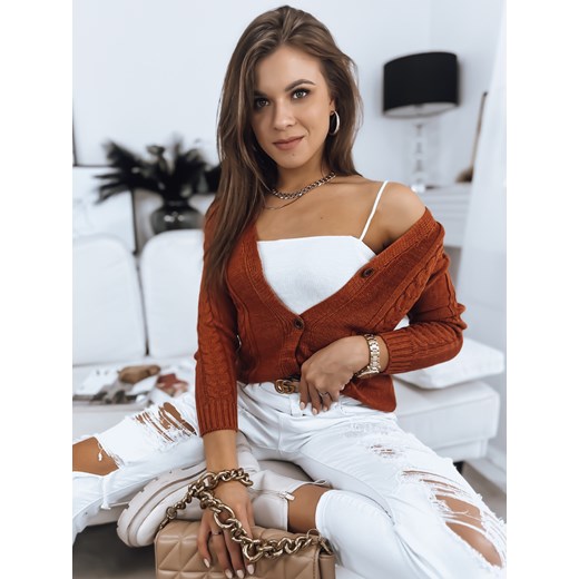 Sweter damski MELANIA ceglany Dstreet MY1651 ze sklepu DSTREET.PL w kategorii Swetry damskie - zdjęcie 176335415