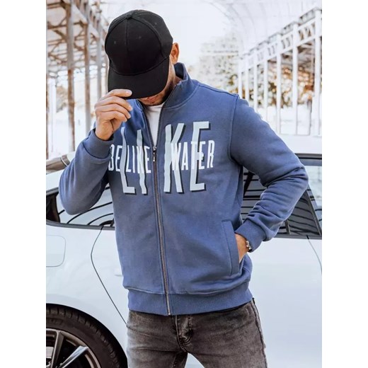 Bluza męska rozpinana z nadrukiem indygo Dstreet BX5411 ze sklepu DSTREET.PL w kategorii Bluzy męskie - zdjęcie 176335418