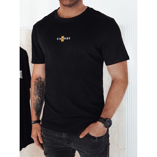 Koszulka męska z nadrukiem czarna Dstreet RX5461 ze sklepu DSTREET.PL w kategorii T-shirty męskie - zdjęcie 176335499