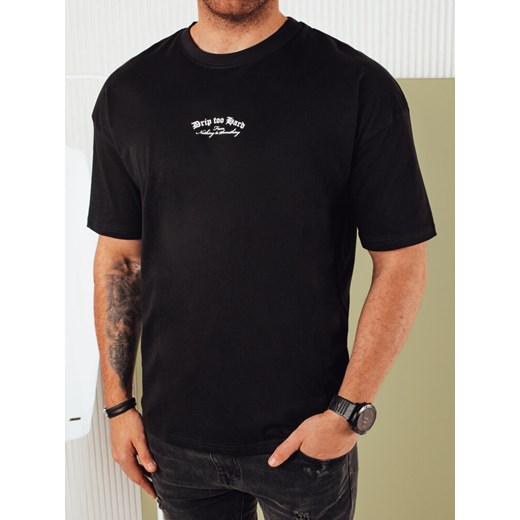 Koszulka męska z nadrukiem czarna Dstreet RX5435 ze sklepu DSTREET.PL w kategorii T-shirty męskie - zdjęcie 176335567