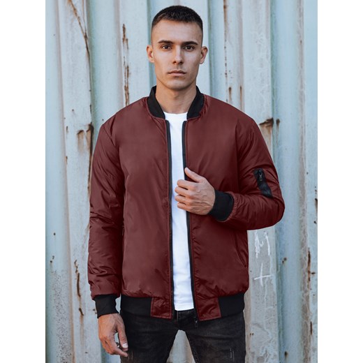 Kurtka męska bomber jacket bordowa Dstreet TX4931 ze sklepu DSTREET.PL w kategorii Kurtki męskie - zdjęcie 176335598