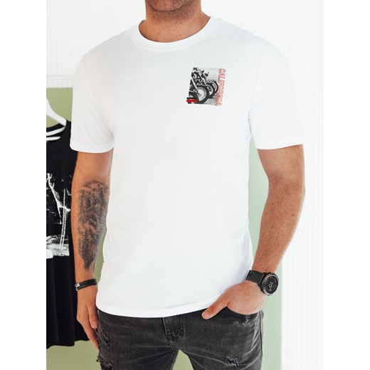 Koszulka męska z nadrukiem biała Dstreet RX5481 ze sklepu DSTREET.PL w kategorii T-shirty męskie - zdjęcie 176335626