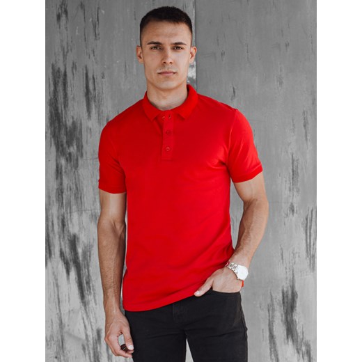Koszulka męska polo czerwona Dstreet PX0598 ze sklepu DSTREET.PL w kategorii T-shirty męskie - zdjęcie 176335797