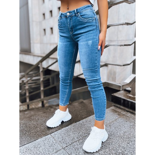 Spodnie damskie jeansowe SADIE niebieskie Dstreet UY1592 ze sklepu DSTREET.PL w kategorii Jeansy damskie - zdjęcie 176335836