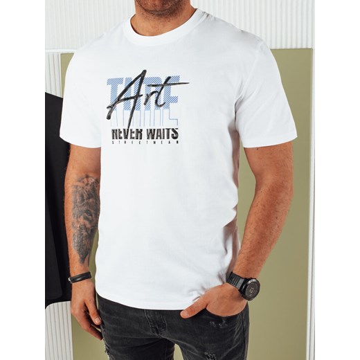Koszulka męska z nadrukiem biała Dstreet RX5392 ze sklepu DSTREET.PL w kategorii T-shirty męskie - zdjęcie 176336016