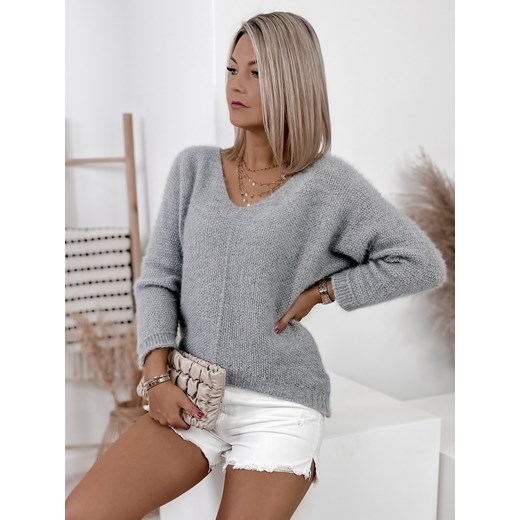 sweter margaret szary one size ze sklepu UBRA w kategorii Swetry damskie - zdjęcie 176336766