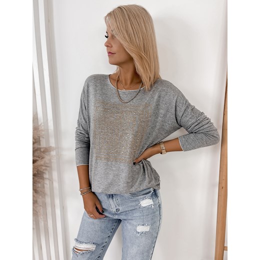 bluzka elba szara one size ze sklepu UBRA w kategorii Bluzki damskie - zdjęcie 176336958
