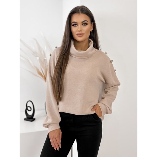 sweter brelom beżowy one size ze sklepu UBRA w kategorii Swetry damskie - zdjęcie 176343655