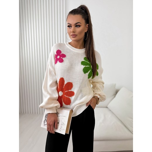 sweter barry ecru one size ze sklepu UBRA w kategorii Swetry damskie - zdjęcie 176345567