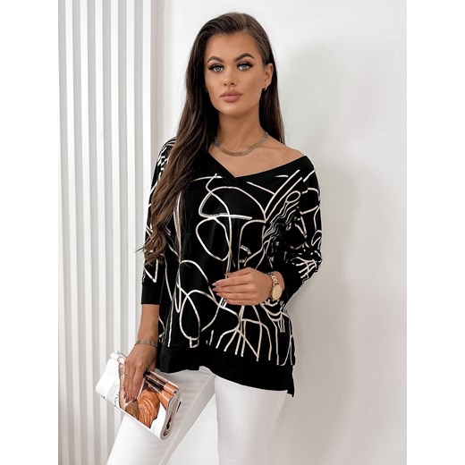 bluzka alines czarna one size ze sklepu UBRA w kategorii Bluzki damskie - zdjęcie 176345849