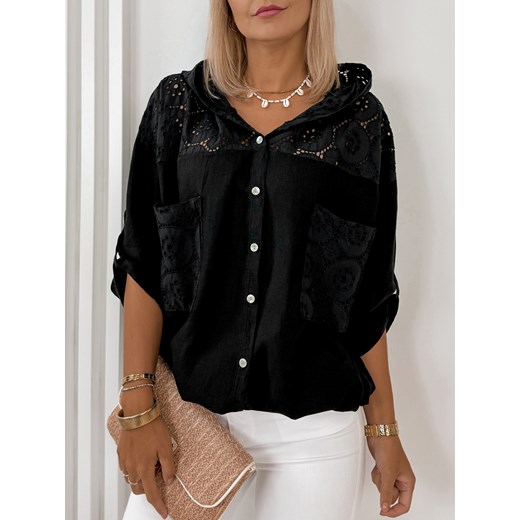 bluza demet czarna one size ze sklepu UBRA w kategorii Bluzy damskie - zdjęcie 176349209