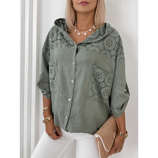 bluza demet khaki one size ze sklepu UBRA w kategorii Bluzy damskie - zdjęcie 176349219