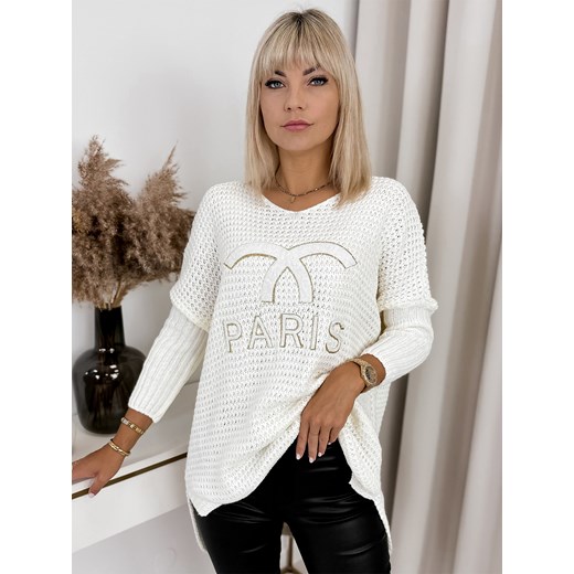 sweter leparis ecru one size ze sklepu UBRA w kategorii Swetry damskie - zdjęcie 176350326