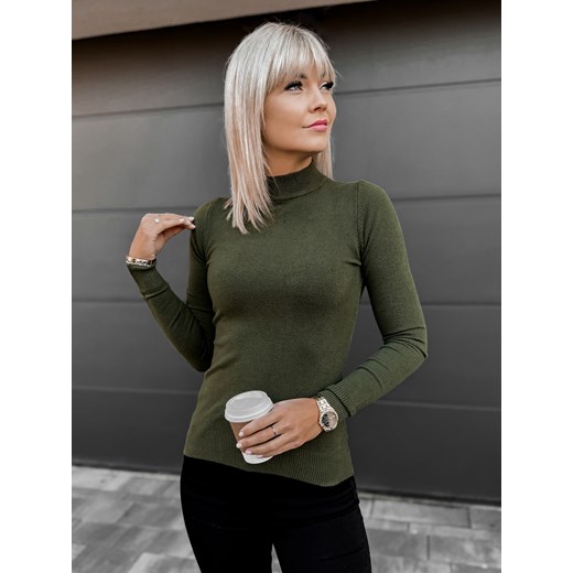 sweter catania khaki one size ze sklepu UBRA w kategorii Swetry damskie - zdjęcie 176352029