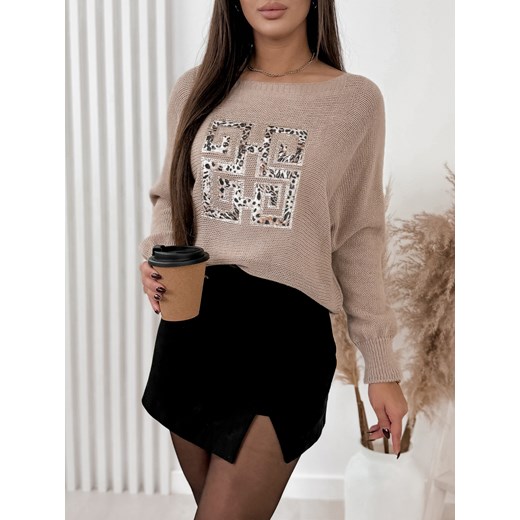 sweter janitsa beżowy one size ze sklepu UBRA w kategorii Swetry damskie - zdjęcie 176353265