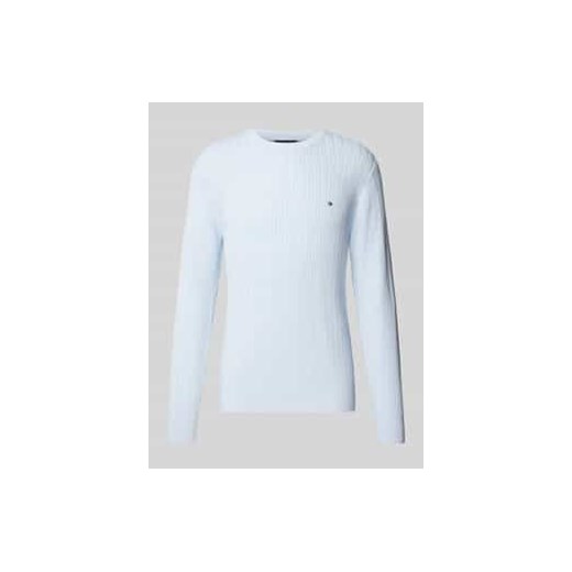 Sweter o kroju slim fit z dzianiny o fakturze jodełki ze sklepu Peek&Cloppenburg  w kategorii Swetry męskie - zdjęcie 176354925