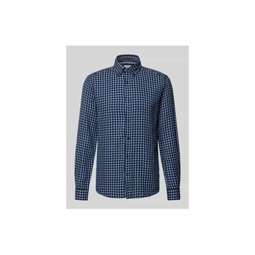 Koszula casualowa o kroju regular fit z fakturowanej bawełny z kołnierzykiem typu button down ze sklepu Peek&Cloppenburg  w kategorii Koszule męskie - zdjęcie 176355016
