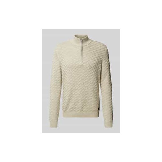 Sweter o kroju regular fit z czystej bawełny z fakturowanym wzorem ze sklepu Peek&Cloppenburg  w kategorii Bluzy męskie - zdjęcie 176355069