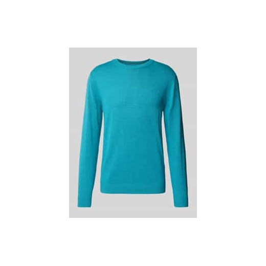 Sweter z okrągłym dekoltem z dzianiny z czystej bawełny ze sklepu Peek&Cloppenburg  w kategorii Swetry męskie - zdjęcie 176355185