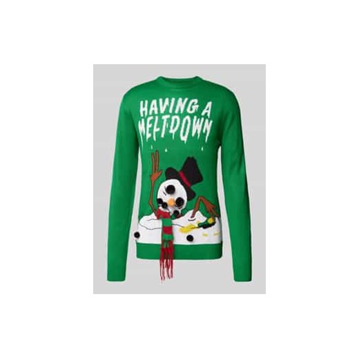 Sweter świąteczny z wyhaftowanym logo ze sklepu Peek&Cloppenburg  w kategorii Swetry męskie - zdjęcie 176355568